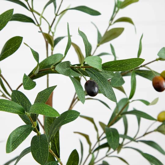 3ft. Potted Artificial Olive Tree with Natural Trunk